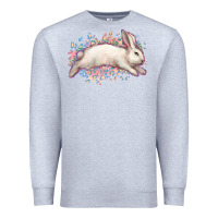 Heather Grey Easter Bunny leopard Easter Day Premium Sweatshirt - HowdyJamesFarm
