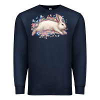 Navy Easter Bunny leopard Easter Day Premium Sweatshirt - HowdyJamesFarm