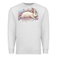 Oatmeal Heather Easter Bunny leopard Easter Day Premium Sweatshirt - HowdyJamesFarm
