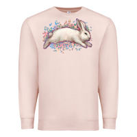 Pale Pink Easter Bunny leopard Easter Day Premium Sweatshirt - HowdyJamesFarm