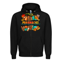 Black Pharmacist pumpkin Zipper Hoodie - NancyCooperArtShop