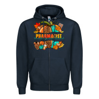 Navy Pharmacist pumpkin Zipper Hoodie - NancyCooperArtShop