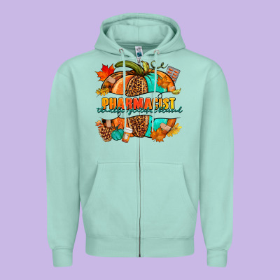 Pharmacist Pumpkin Zipper Hoodie Designed By Nancycooperartshop