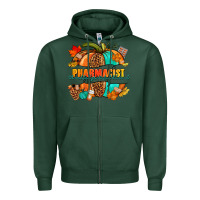 Sports Green Pharmacist pumpkin Zipper Hoodie - NancyCooperArtShop