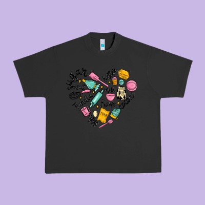 Vanilla Eggs Sugar Cocoa And Kitchen Heart Urban Heavy Tee Designed By Maliassmallbusiness