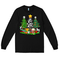 Black Christmas With Soccer Trees Long Sleeve Tee - BundleAndBundleShop