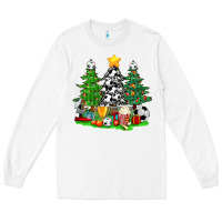 White Christmas With Soccer Trees Long Sleeve Tee - BundleAndBundleShop