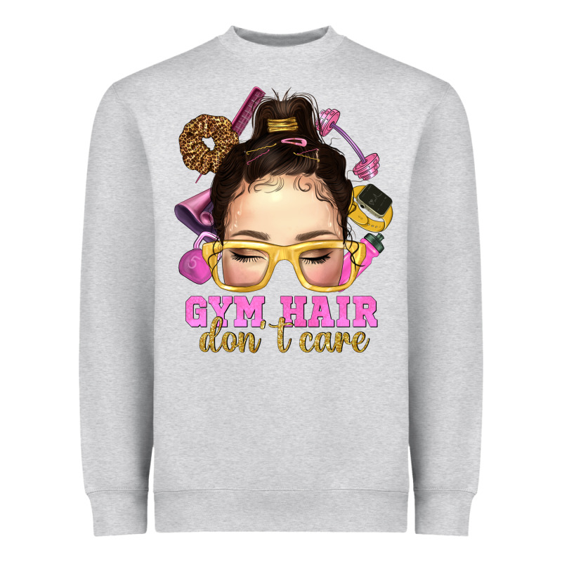 Messy Bun Gym Hair Don't Care Bbs Heavyweight Sweatshirt by BundleAndBundleShop | Teevron