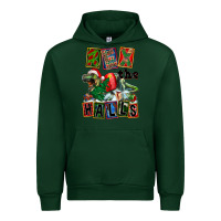 Forest Green Rex The Halls Urban Hoodie - FaDigitalArtStudio