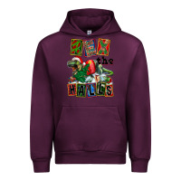 Mauve Wine Rex The Halls Urban Hoodie - FaDigitalArtStudio
