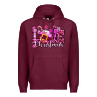 Burgundy love christmas pink Premium Hoodie - CowGirlArtShop