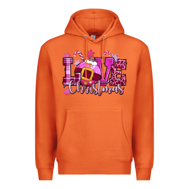 Love Christmas Pink Premium Hoodie by CowGirlArtShop | Teevron