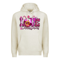 Oatmeal Heather love christmas pink Premium Hoodie - CowGirlArtShop