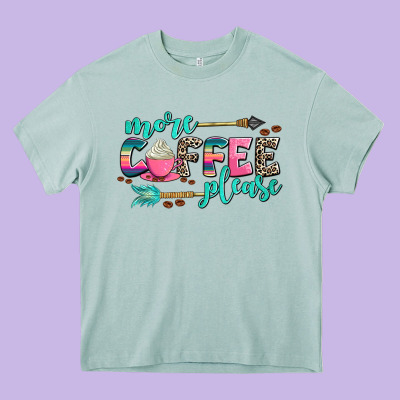More Coffee Please Heavy Core Tee Designed By Adodesignshop