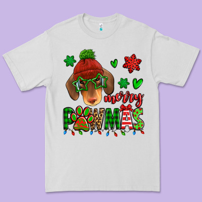 Merry Pawmas Christmas Dachshund Premium Tee Designed By Jasminsmagicworld
