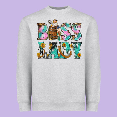 Boss Lady Heavyweight Sweatshirt Designed By Bundleandbundleshop