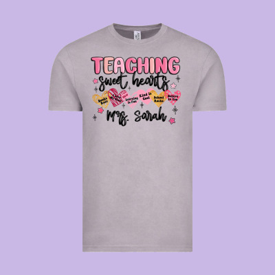 Teaching Sweet Hearts Vintage Tee Designed By Maliassmallbusiness