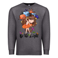 Charcoal Heather Be the light Premium Sweatshirt - CowGirlArtShop