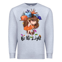 Heather Grey Be the light Premium Sweatshirt - CowGirlArtShop