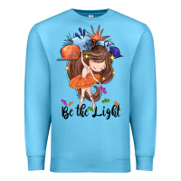 Ocean Blue Be the light Premium Sweatshirt - CowGirlArtShop