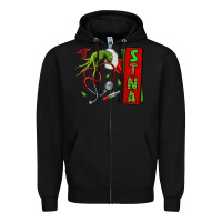 Black Christmas Character Zipper Hoodie - NancyCooperArtShop