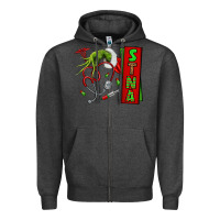 Charcoal Heather Christmas Character Zipper Hoodie - NancyCooperArtShop