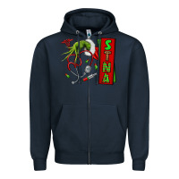 Navy Christmas Character Zipper Hoodie - NancyCooperArtShop