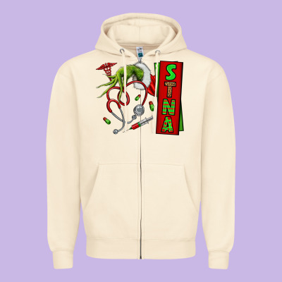 Christmas Character Zipper Hoodie Designed By Nancycooperartshop