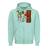 Seafoam Christmas Character Zipper Hoodie - NancyCooperArtShop