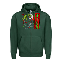 Sports Green Christmas Character Zipper Hoodie - NancyCooperArtShop