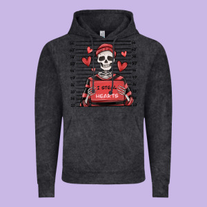 I Steal Hearts Skeleton Valentine's Day Vintage Hoodie Designed By Maliassmallbusiness