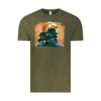 Vintage Olive wilderness leopard Vintage Tee - MaliasSmallBusiness