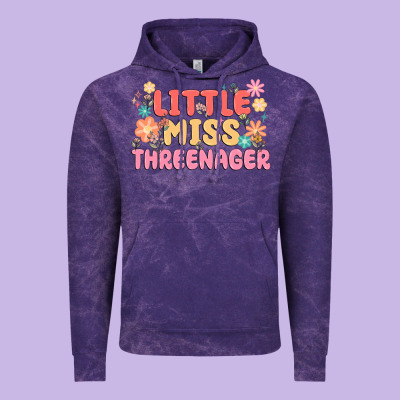 Little Miss Threenager Vintage Hoodie Designed By Maliassmallbusiness