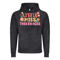 Vintage Black little miss threenager Vintage Hoodie - MaliasSmallBusiness