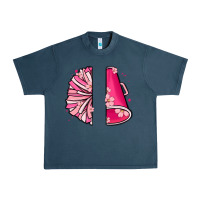 Midnight Navy custom name cheerleader with megaphone Urban Heavy Tee - MaliasSmallBusiness