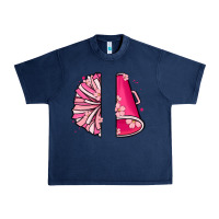 Navy custom name cheerleader with megaphone Urban Heavy Tee - MaliasSmallBusiness