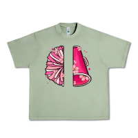 Oil Green custom name cheerleader with megaphone Urban Heavy Tee - MaliasSmallBusiness