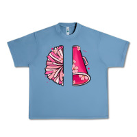 Pebble Blue custom name cheerleader with megaphone Urban Heavy Tee - MaliasSmallBusiness