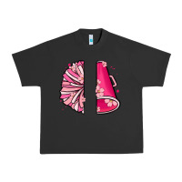 Pigment Black custom name cheerleader with megaphone Urban Heavy Tee - MaliasSmallBusiness