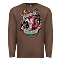Chestnut Let's go Girl's Cowboy boots Premium Sweatshirt - HowdyJamesFarm