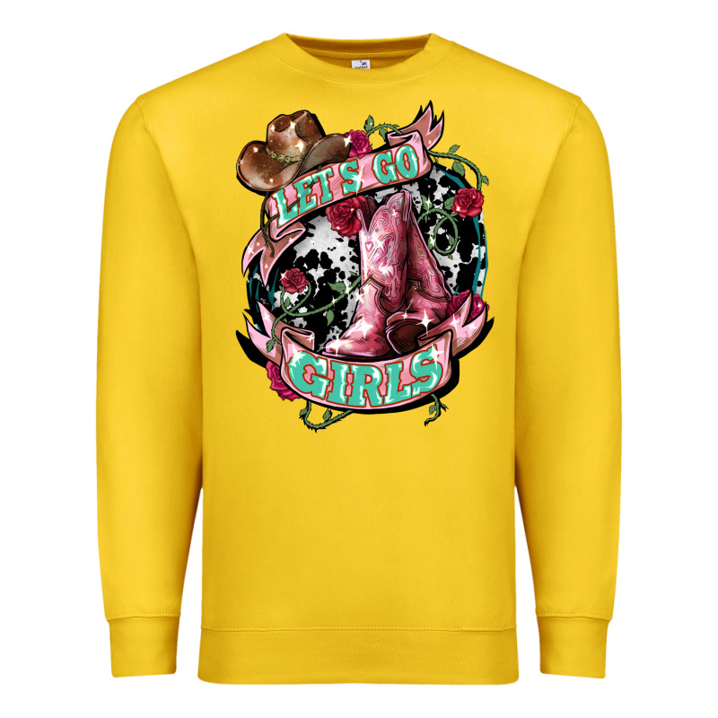 Let's Go Girl's Cowboy Boots Premium Sweatshirt by HowdyJamesFarm | Teevron