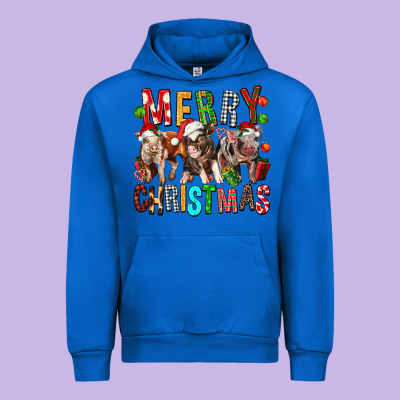 Merry Christmas Pigs Urban Hoodie Designed By Fadigitalartstudio