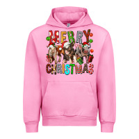 Fuchsia Pink Merry christmas pigs Urban Hoodie - FaDigitalArtStudio