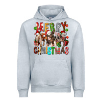 Heather Grey Merry christmas pigs Urban Hoodie - FaDigitalArtStudio