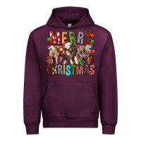 Mauve Wine Merry christmas pigs Urban Hoodie - FaDigitalArtStudio