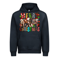 Navy Merry christmas pigs Urban Hoodie - FaDigitalArtStudio