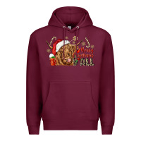 Burgundy merry christmas yall Premium Hoodie - CowGirlArtShop