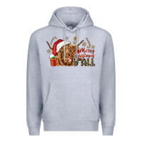 Heather Grey merry christmas yall Premium Hoodie - CowGirlArtShop