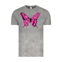 Cloud Rock Floral pink butterfly Vintage Tee - NancyCooperArtShop