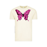 Vintage Arctic Floral pink butterfly Vintage Tee - NancyCooperArtShop